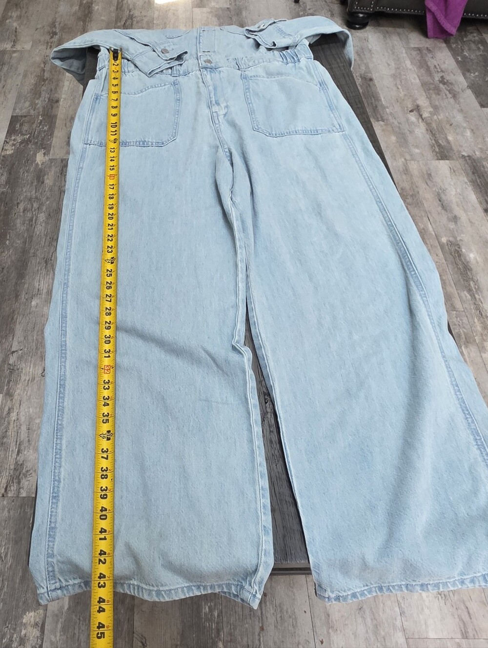 NWOT Universal Thread Blue Oversized Relaxed Wide-Leg Denim Jumpsuit(Sz:16) - Picture 4 of 6